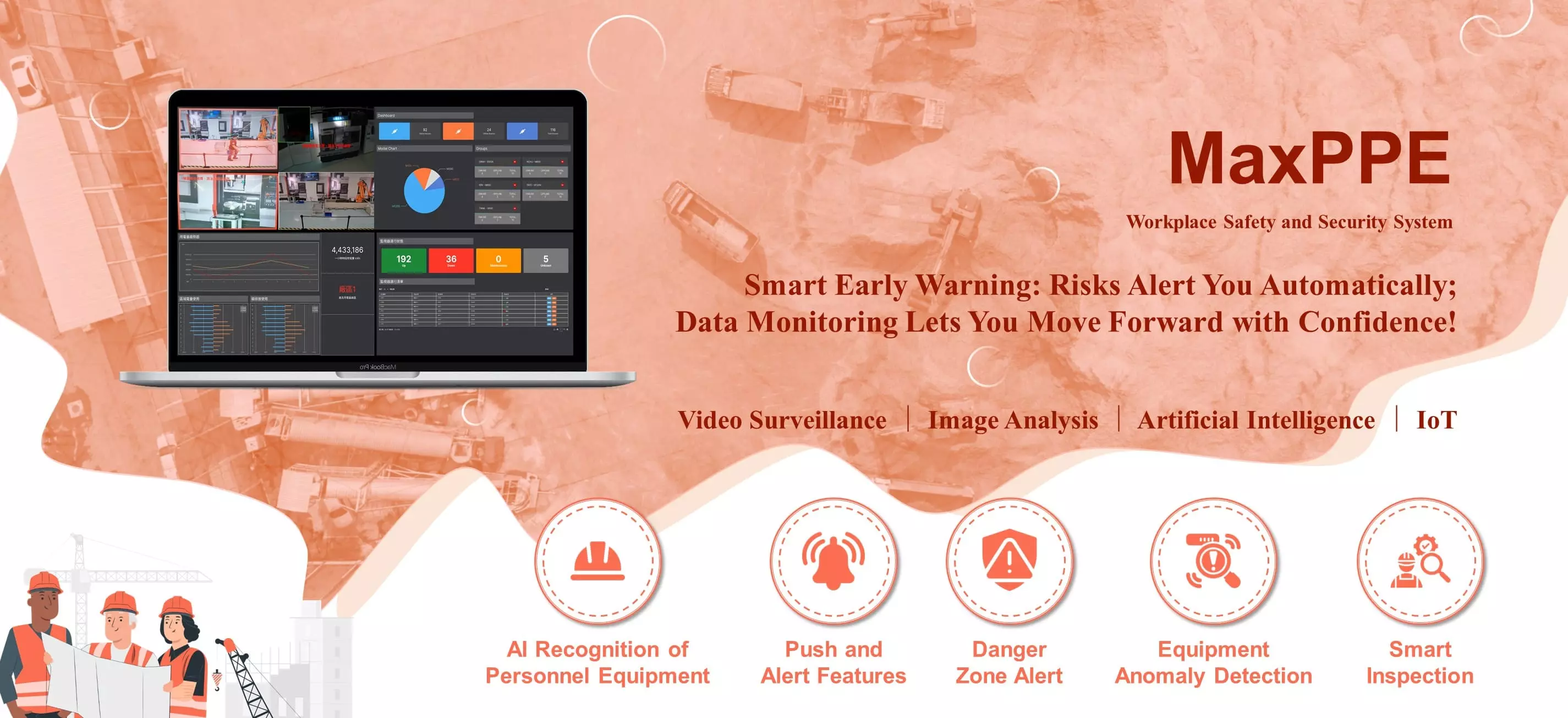 MAXAIOT MaxPPE Workplace Safety and Security System | AI Wearable Recognition & Safety Management