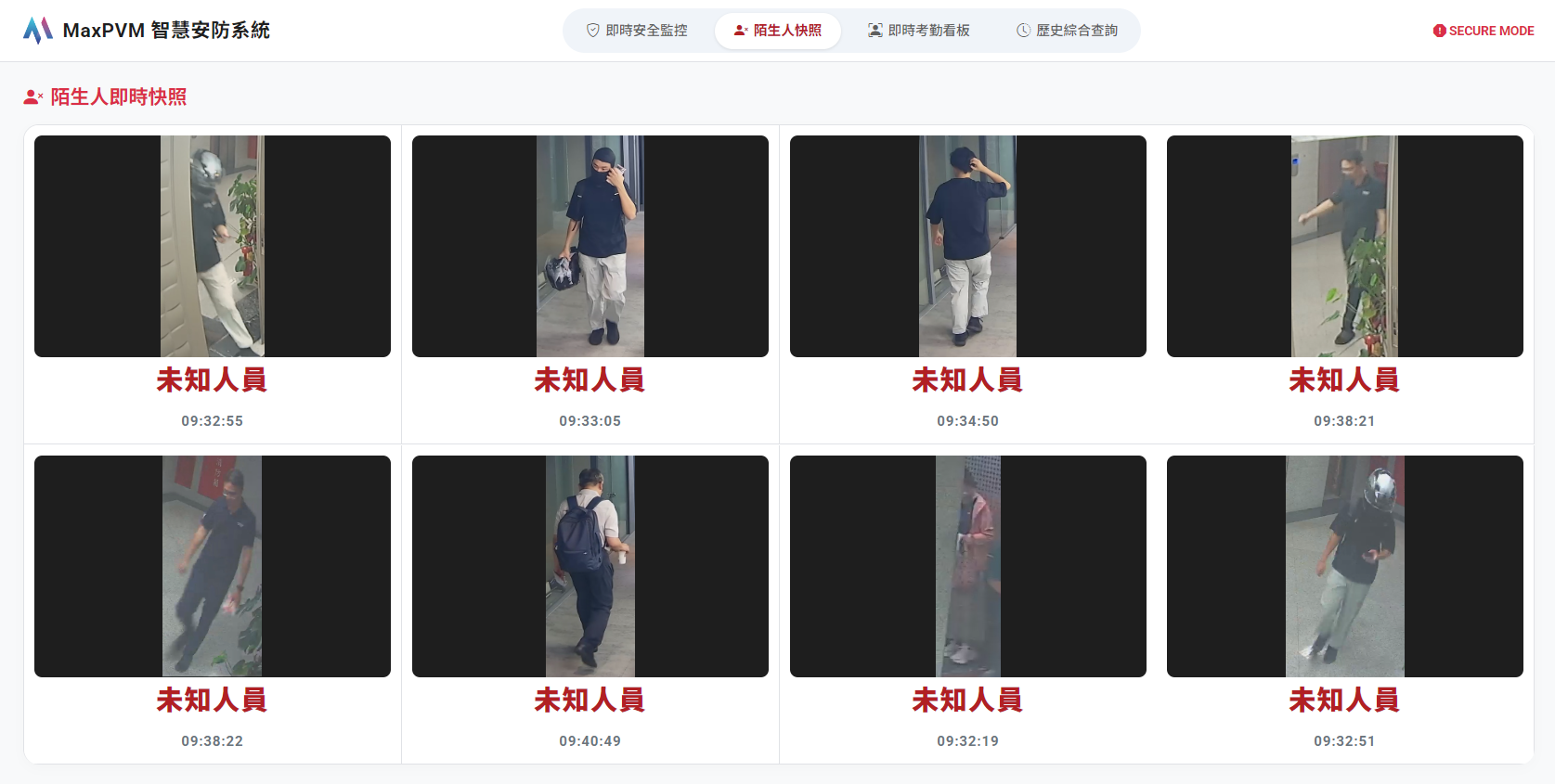 MaxPVM 人臉辨識系統畫面